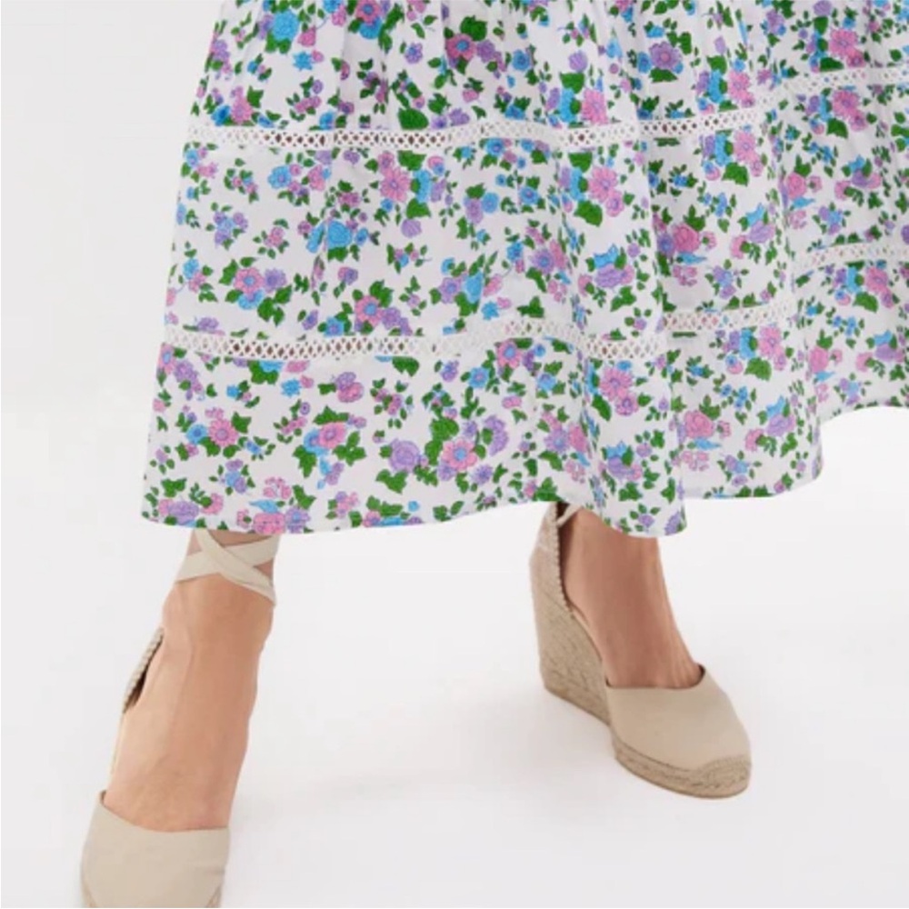 PINK CITY PRINTS Women's Susie Ditsy Floral Lavender Ruffle Maxi Dress XS NWOT - Picture 6 of 6